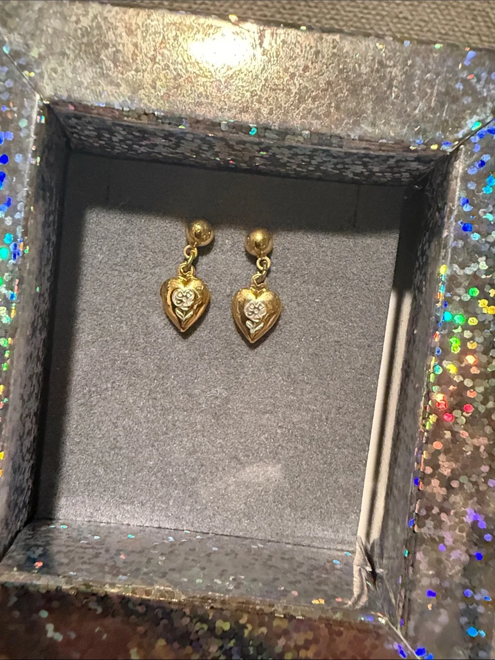 Avon Kids Floral Heart Earrings